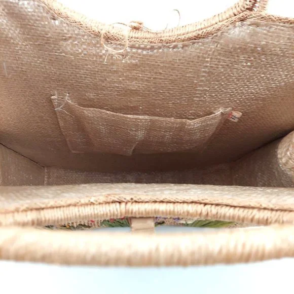 Handmade Pink Straw Cabana Small Summer Vacation Handbag Purse Fashion Tote - Picture 5 of 7